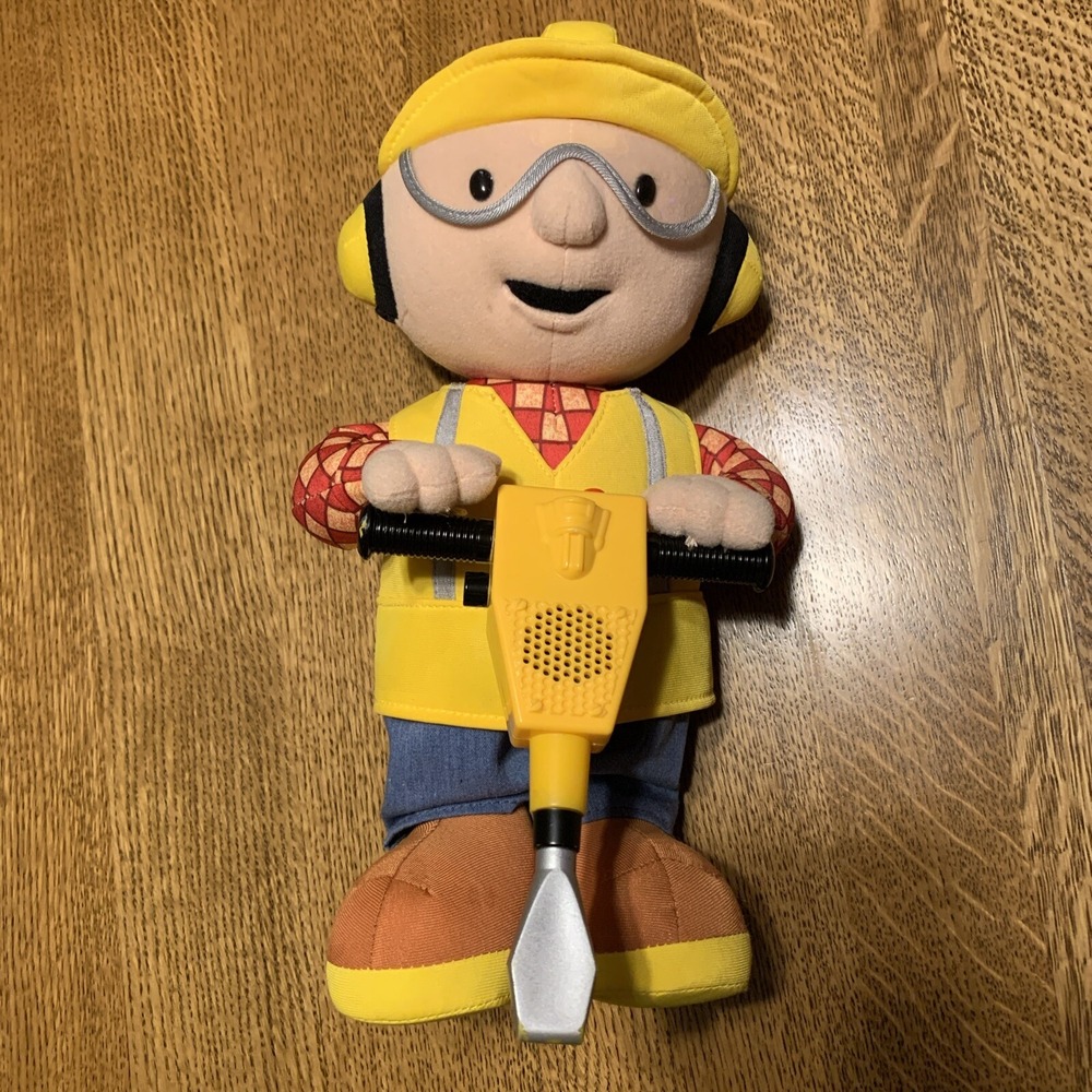Bob The Builder Jackhammer Construction 12"‎ Talking Vibrating Toy Doll Working!